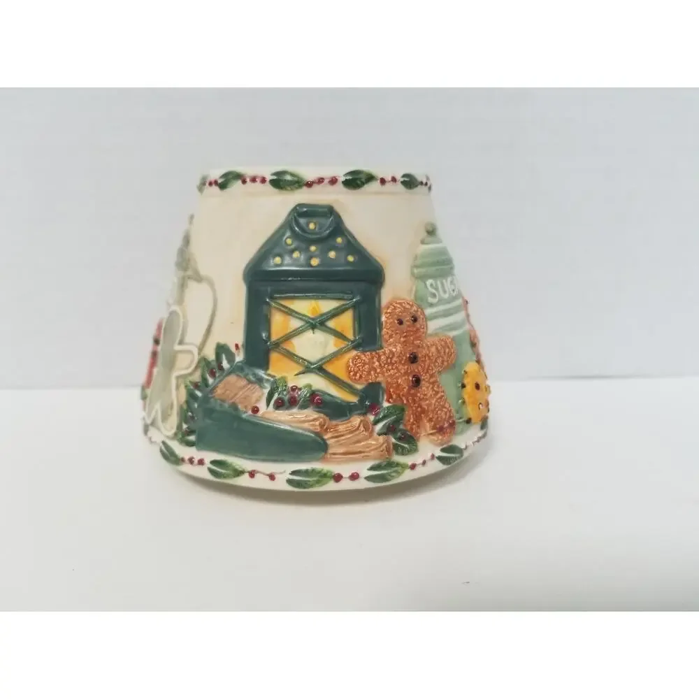 Yankee Candle Ceramic Gingerbread Kitchen Jar Candle Topper Shade Country Style